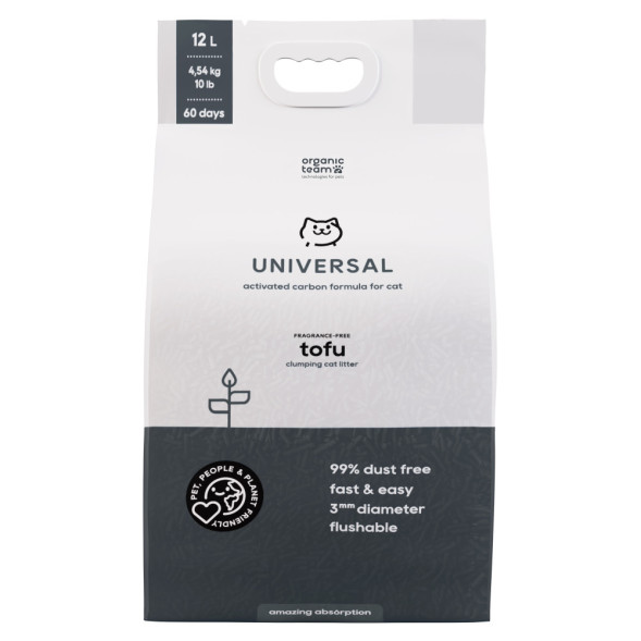 Organic Team Tofu Universal Activated Carbon комкующийся наполнитель для кошачьего туалета - 12 л (4,54 кг)