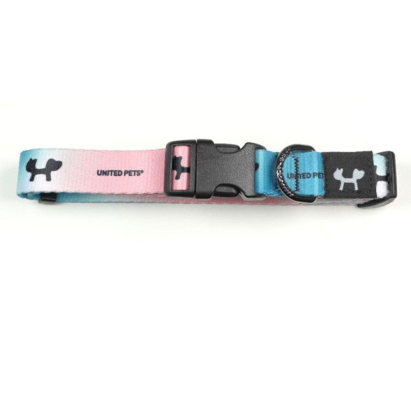 United Pets Complete me L ошейник для собак 25х430/730 мм, розово-голубой тай-дай