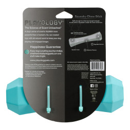 Playology SQUEAKY CHEW STICK хрустящая жевательная палочка для собак с ароматом арахиса, большая, голубой