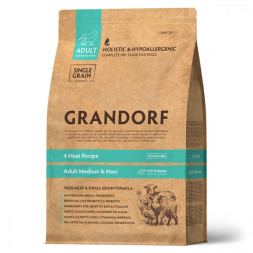 GRANDORF DOG 4 Meat PROBIOTIC MED&amp;amp;MAXI (4 мяса с пробиотиками для собак средних и крупных пород) 3 кг.
