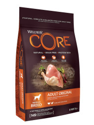 Wellness Core сухой корм для взрослых собак средних пород с индейкой и курицей 10 кг