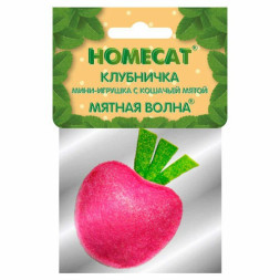 HOMECAT игрушка для кошек клубничка мини с кошачьей мятой, 5 см
