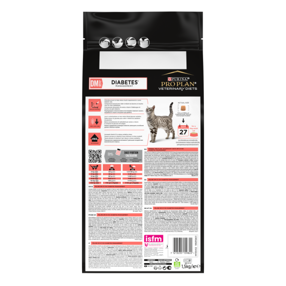 Purina Pro Plan Veterinary diets DM St/Ox Diabetes Management сухой корм для взрослых кошек при диабете - 1,5 кг