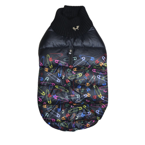 United Pets Polar 40 куртка для собак, черная с разноцветными булавками