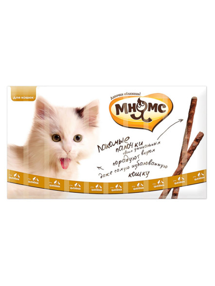 Мнямс лакомые палочки для кошек с цыпленком и уткой - 13,5 см 5 г (10 шт в уп)