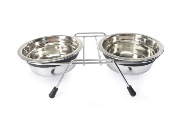 Camon 2 миски для кошек и собак на подставке из нержавеющей стали, 350 мл