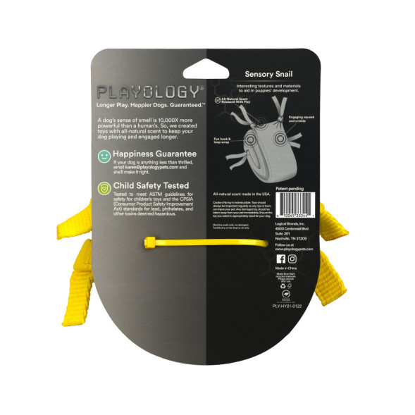 Playology PUPPY SENSORY SNAIL сенсорная плюшевая улитка для щенков с ароматом курицы, желтый