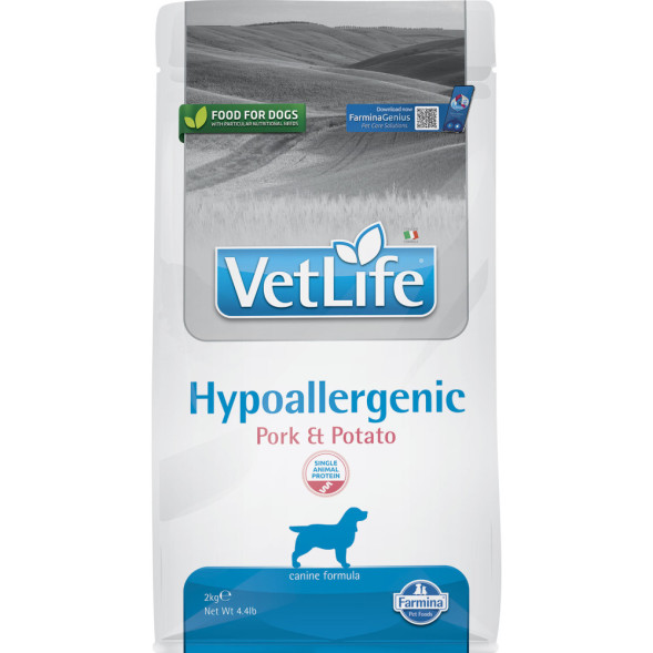 Farmina Vet Life Dog Hypoallergenic Pork &amp;amp; Potato сухой диетический корм для взрослых собак при пищевой аллергии, со свининой и картофелем - 2 кг
