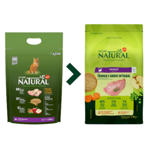 Guabi Natural Cat сухой корм для взрослых кошек, с цыпленком и коричневым рисом - 1,5 кг