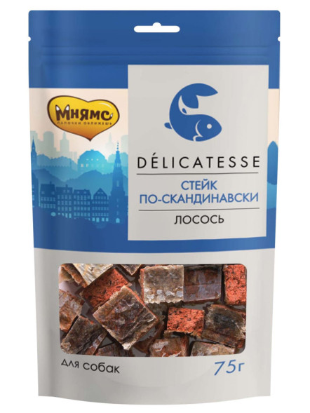 Мнямс лакомство для взрослых собак Стейк по-скандинавски с лососем - 75 г