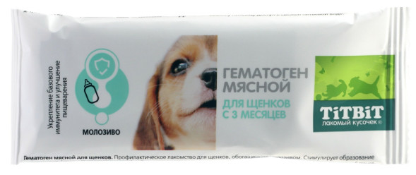 TiTBiT лакомство для щенков гематоген мясной - 35 г