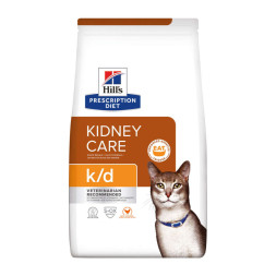 Hills Prescription Diet k/d диетический сухой корм для кошек при хронических заболеваниях почек и для профилактики мочекаменной болезни (МКБ - оксалаты, ураты), с курицей - 3 кг