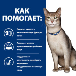 Hills Prescription Diet k/d диетический сухой корм для кошек при хронических заболеваниях почек и для профилактики мочекаменной болезни (МКБ - оксалаты, ураты), с курицей - 3 кг