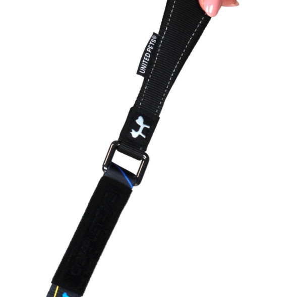 United Pets Complete me поводок для собак, 25х1200 мм, черный с разноцветными булавками