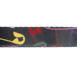 United Pets Complete me поводок для собак, 25х1200 мм, черный с разноцветными булавками