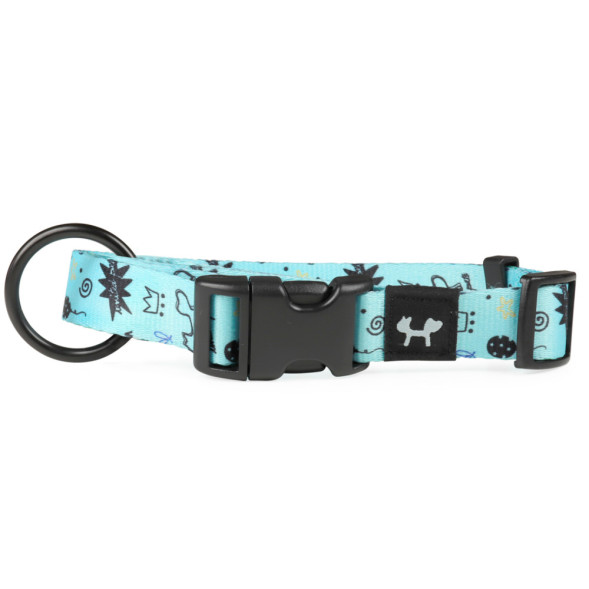 United Pets Complete me Writing ошейник для собак, L 43-73/2,5 см, голубой с рисунком