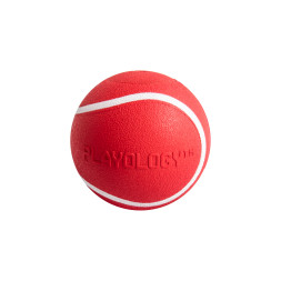 Playology SQUEAKY CHEW BALL жевательный мяч для собак средних и крупных пород с пищалкой и с ароматом говядины, 8 см, красный