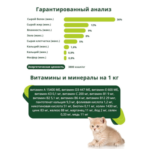 Guabi Natural Kitten сухой корм для котят, с цыпленком и коричневым рисом - 1,5 кг