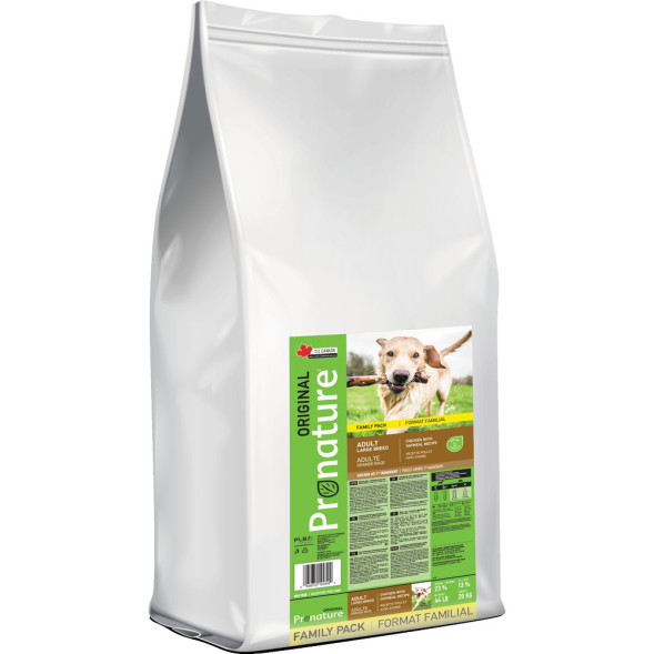 Pronature Original сухой корм для взрослых собак крупных пород с курицей и овсом - 20 кг