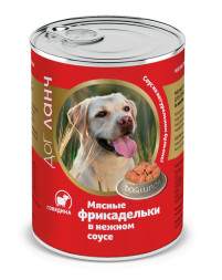 Dog Lunch влажный корм для взрослых собак Фрикадельки в нежном соусе с говядиной, в консервах - 850 г х 6 шт