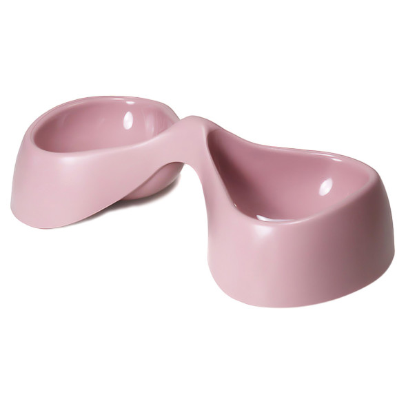 United Pets Bicio миска двойная, 2х230 мл, розовая