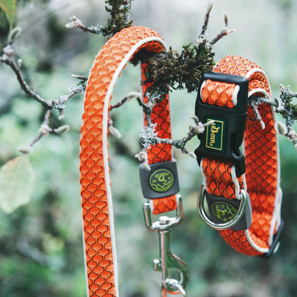 Hunter ошейник для собак Hilo Vario Basic 30-43 см, сетчатый текстиль, оранжевый