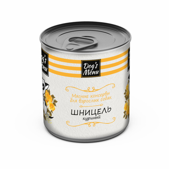 Dog`s Menu влажный корм для взрослых собак шницель куриный в консервах - 750 г х 9 шт