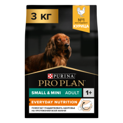 Сухой корм PRO PLAN® для взрослых собак мелких и карликовых пород, с высоким содержанием курицы 3 кг