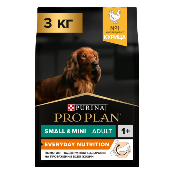 Сухой корм PRO PLAN® для взрослых собак мелких и карликовых пород, с высоким содержанием курицы 3 кг