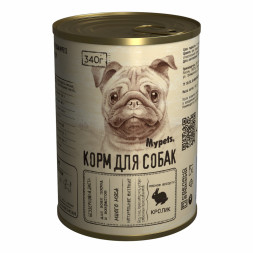 Mypets влажный корм для взрослых собак, мясное ассорти с кроликом, в консервах - 340 г х 12 шт