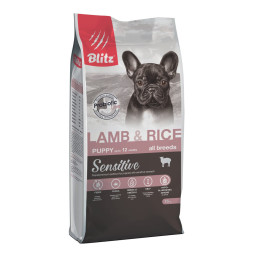 Blitz Sensitive Puppy Lamb &amp;amp; Rice сухой корм для щенков, с ягненком и рисом - 15 кг