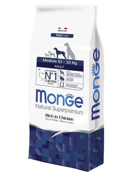 Monge Dog Medium сухой корм для взрослых собак средних пород - 12 кг