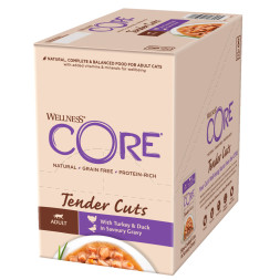 Wellness Сore Tender Cuts влажный корм для кошек с индейкой и уткой в соусе в паучах 85 г х 24 шт