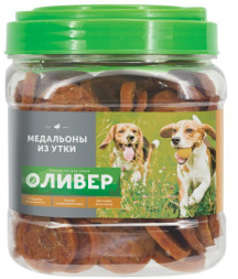 Оливер лакомство для собак всех пород медальоны из утки - 750 г