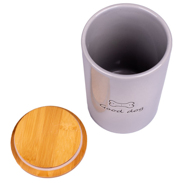 Mr.Kranch GOOD DOG бокс керамический для хранения корма для собак, 850 мл, серый