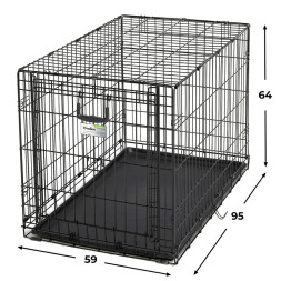 MidWest клетка Ovation 94,6х58,4х63,5h см с торцевой вертикально-откидной дверью черная