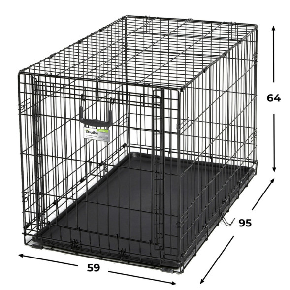 MidWest клетка Ovation 94,6х58,4х63,5h см с торцевой вертикально-откидной дверью черная