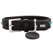 Hunter Modica XS ошейник для собак 19-25 см, натуральная кожа, черный, фурнитура с имитацией бирюзы