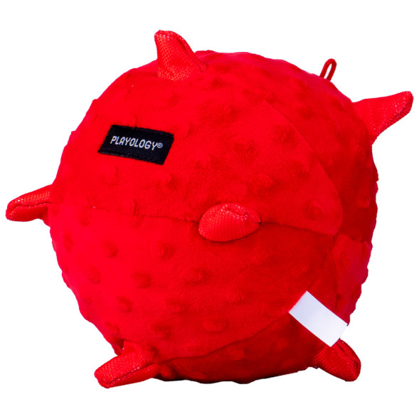 Playology PUPPY SENSORY BALL сенсорный плюшевый мяч для щенков с ароматом говядины, 15 см, красный