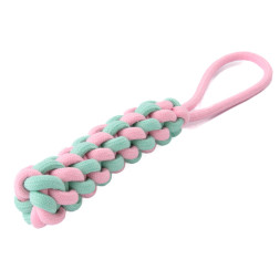 Mr.Kranch игрушка для собак Жгут из каната, 30х4 см, розовая с голубым