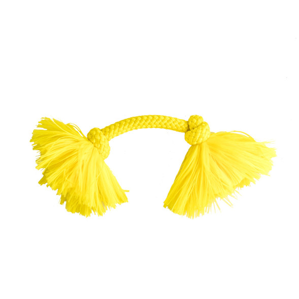 Playology DRI-TECH ROPE жевательный канат для собак мелких пород с ароматом курицы, маленький, желтый