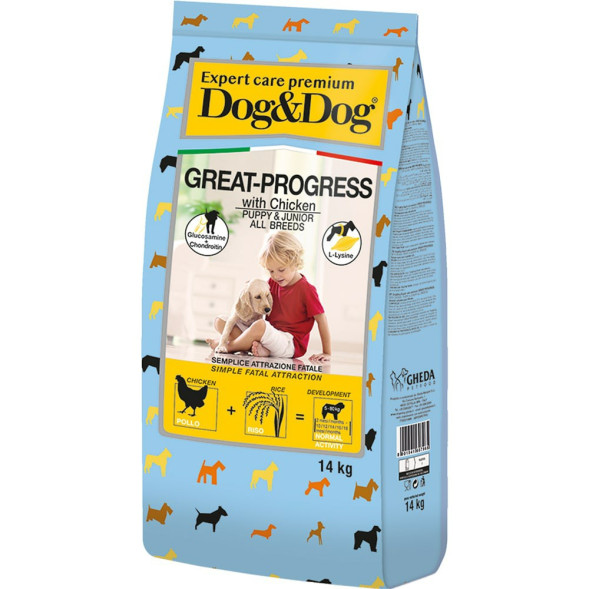 Dog&amp;amp;Dog Expert Premium Great-Progress сухой корм для щенков с курицей - 14 кг
