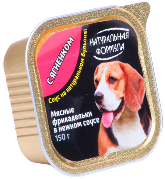 Натуральная формула влажный корм для собак мясные фрикадельки с ягненком - 150 г х 10 шт