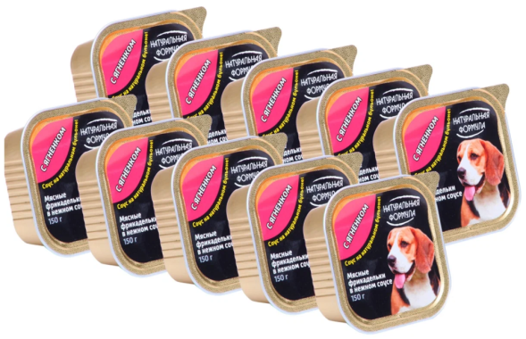 Натуральная формула влажный корм для собак мясные фрикадельки с ягненком - 150 г х 10 шт