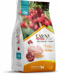 CARNI LIFE Sterilised сухой корм для взрослых стерилизованных кошек с курицей, гранатом и клюквой - 10 кг