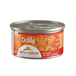 Almo Nature Daily Menu Cat Chunks with Beef повседневный сбалансированный консервированный корм с кусочками говядины для кошек всех возрастов - 85 г х 24 шт