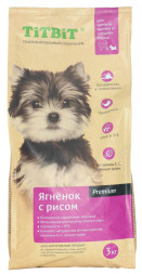 TiTBiT сухой корм для щенков мелких и средних пород с ягненком и рисом - 3 кг