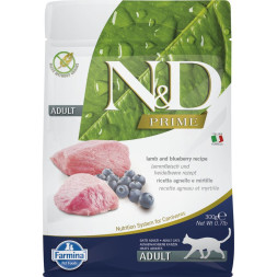 Farmina N&amp;amp;D Prime Cat Grain Free Lamb &amp;amp; Blueberry Adult сухой беззерновой корм для взрослых кошек с ягненком и черникой - 300 г
