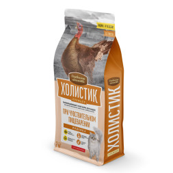 Деревенские лакомства Холистик Премьер сухой корм для кошек при чувствительном пищеварении, с индейкой - 2 кг