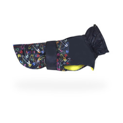 United Pets Easy 36 дождевик для собак, черный с разноцветными булавками